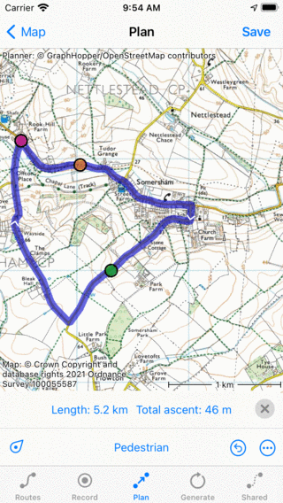 Routeplanner Topo GPS routepunt toevoegen.