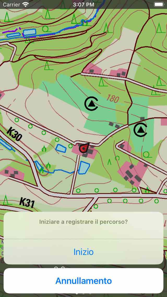 Schermo di registrazione Topo GPS