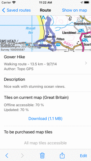 Rimozione del percorso Topo GPS