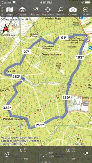 Schermata delle impostazioni Topo GPS