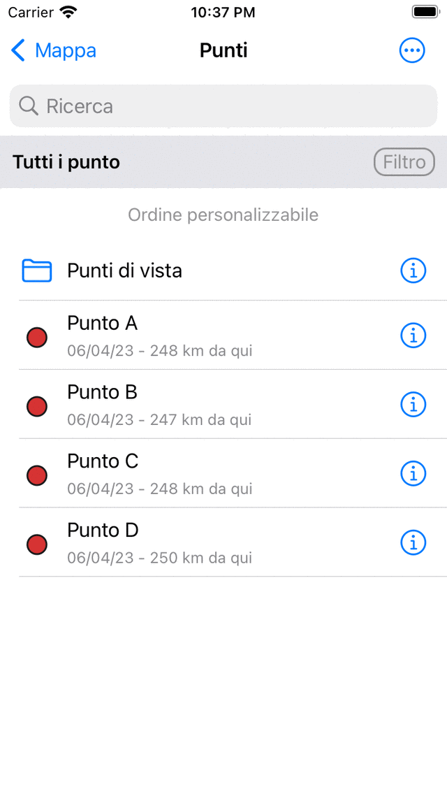 Nuova cartella waypoint Topo GPS