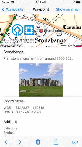 I waypoints rimuovono il Topo GPS