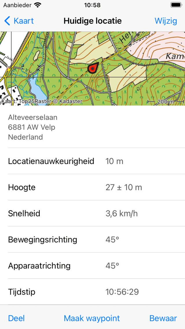 Locatiescherm Topo GPS