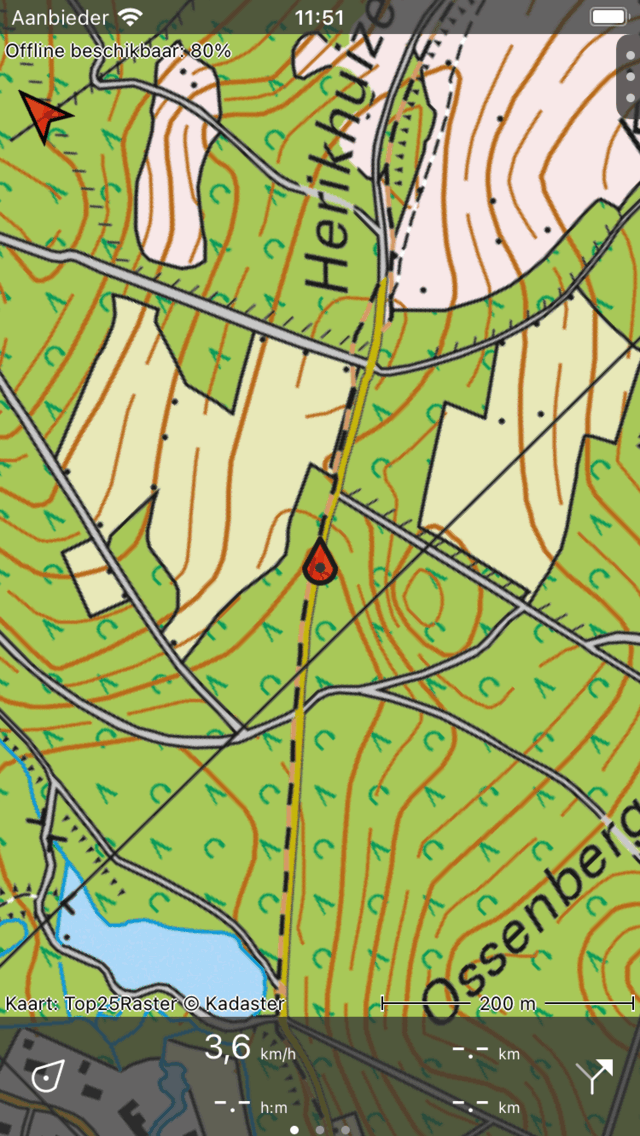 Geroteerde kaart Topo GPS
