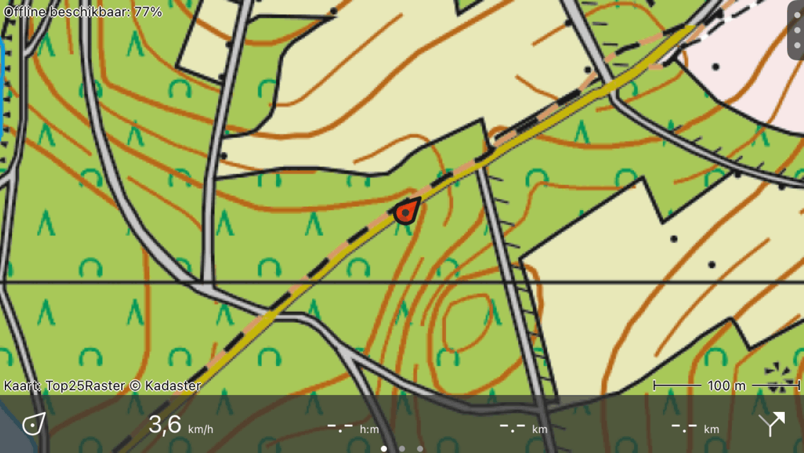 Schermoriëntatie landschap Topo GPS