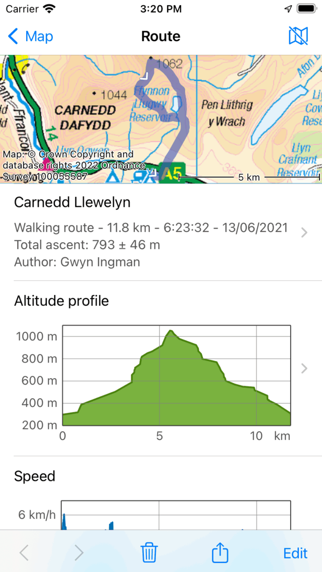 Routedetails Topo GPS