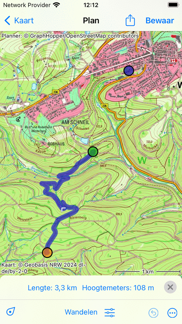 Route uitbreiden Topo GPS