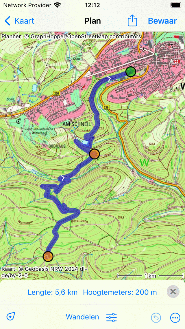 Route uitbreiden Topo GPS