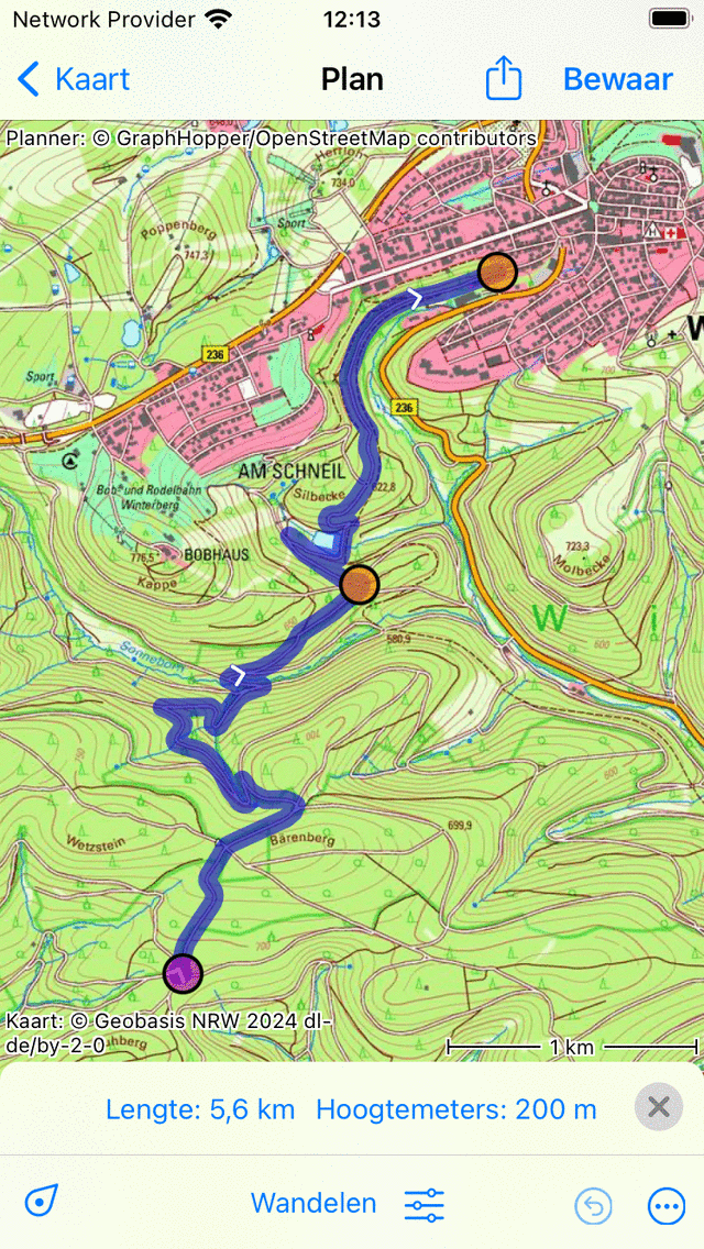Route uitbreiden Topo GPS