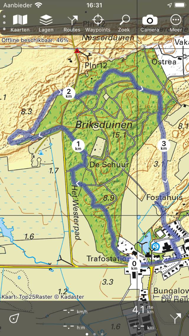 Laden van route Topo GPS