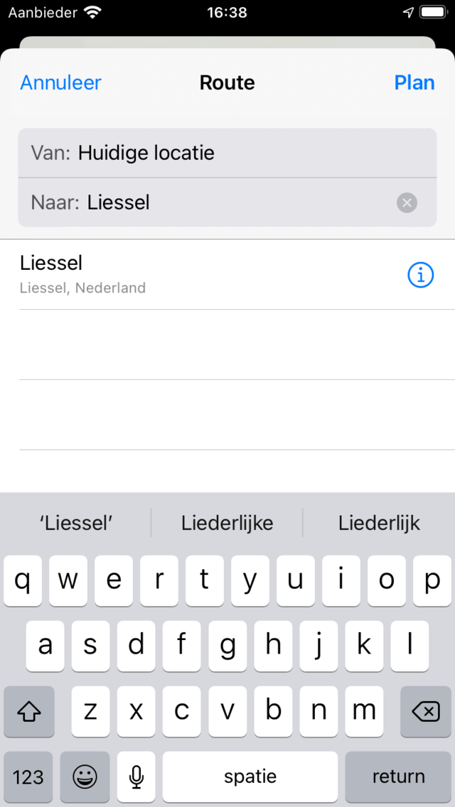 Route plannen naar locatie Topo GPS