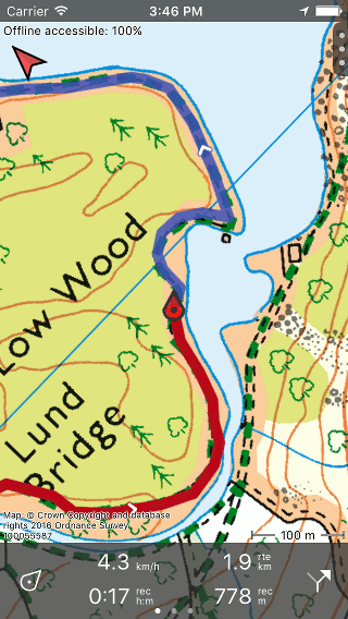 Opnameroute Topo GPS