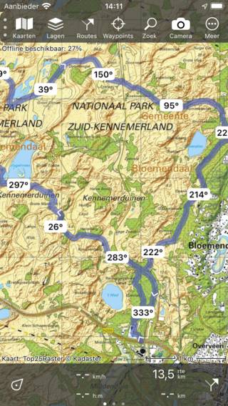 Instellingenscherm Topo GPS