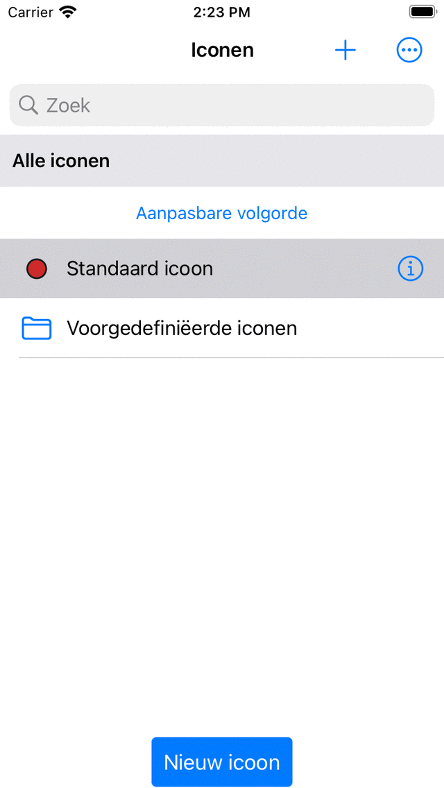 Waypointiconenscherm Topo GPS