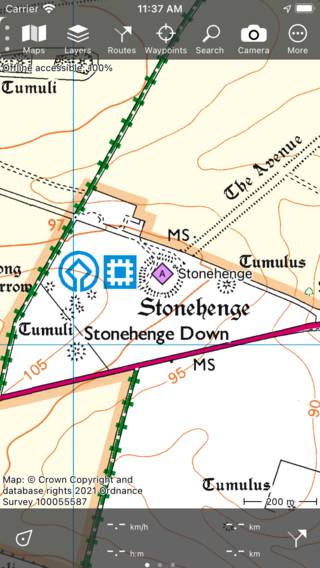 Hoofdscherm Topo GPS