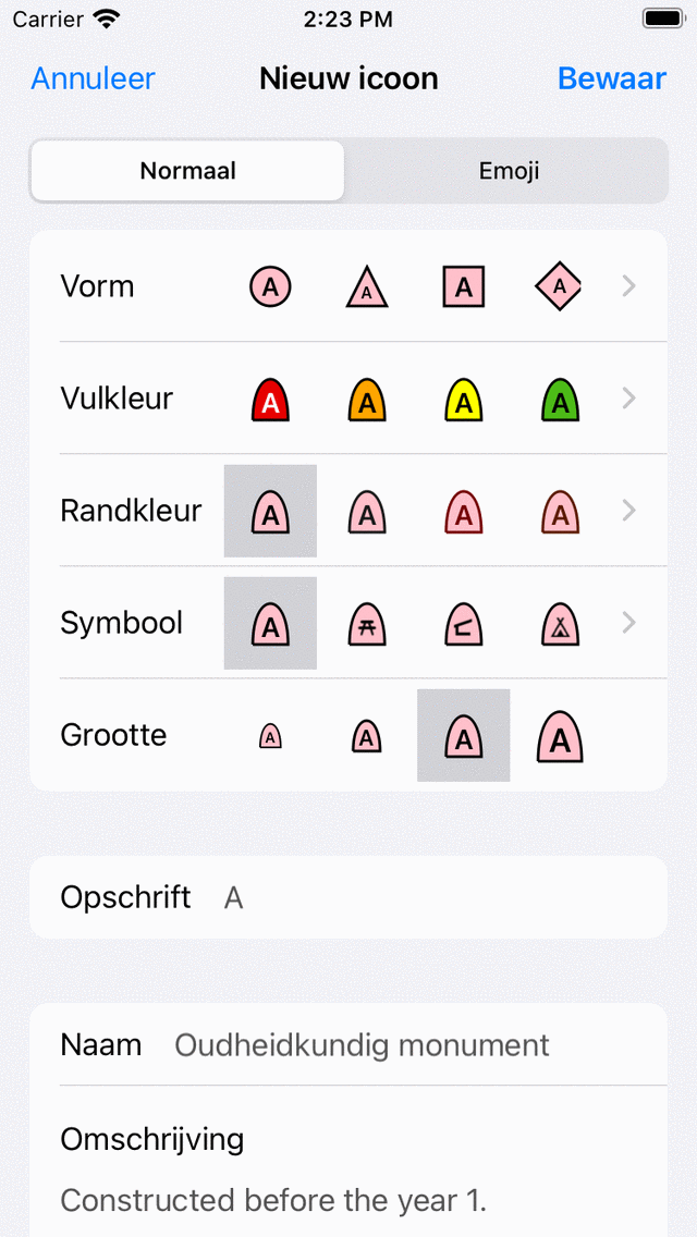 Nieuw icoon scherm Topo GPS