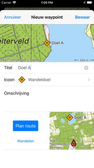 Waypointiconenscherm Topo GPS
