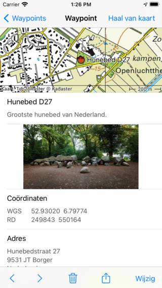 Waypoints bewerken Topo GPS