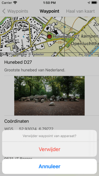 Waypoints verwijderen Topo GPS