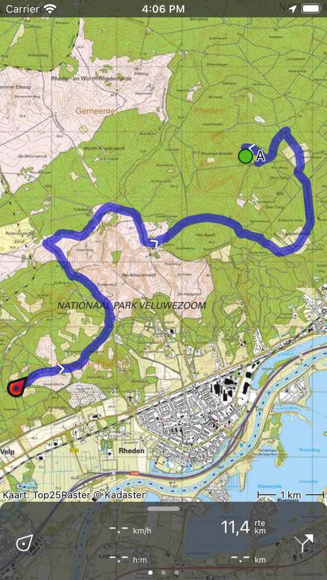 Route plannen naar waypoint Topo GPS