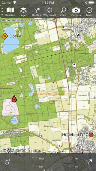 Waypoints selecteren Topo GPS