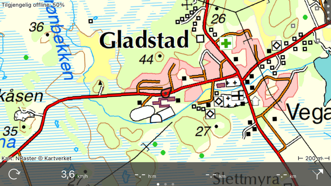Skjermretning liggende Topo GPS