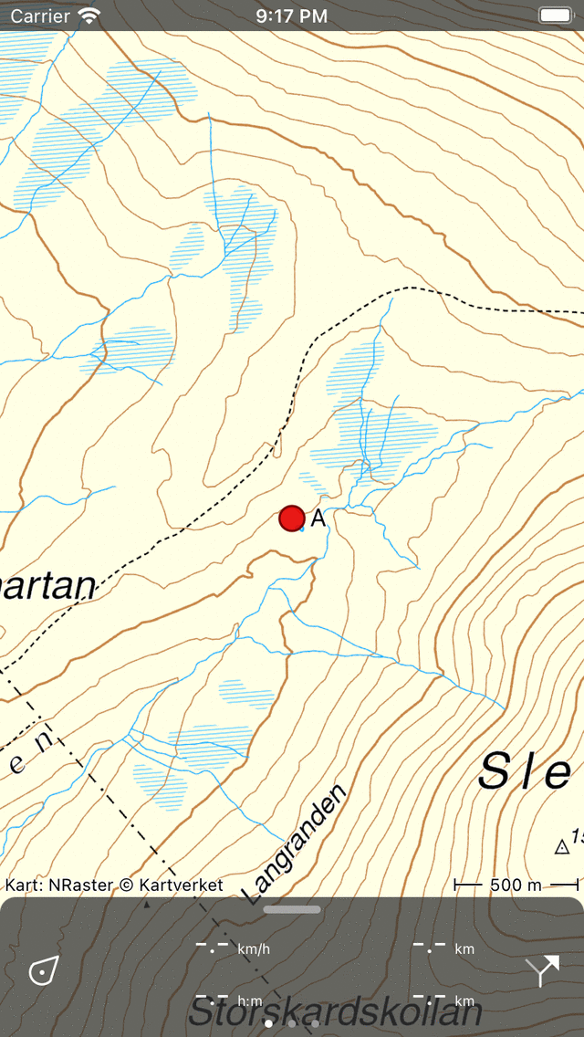 Waypoint lagt til kart Topo GPS