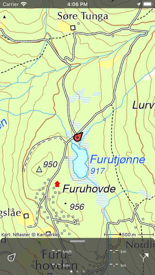 Planlegger rute til veipunkt Topo G