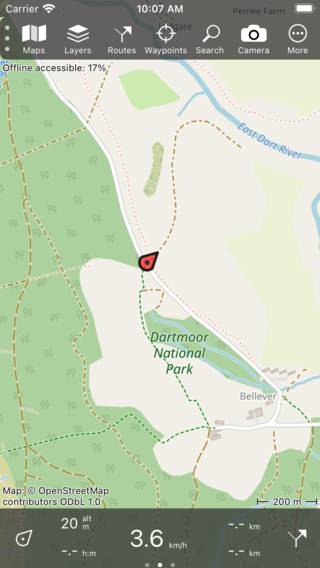 Główny ekran mapy OpenStreetMap Topo GPS