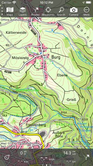 Pop-up zmiany mapy Topo GPS