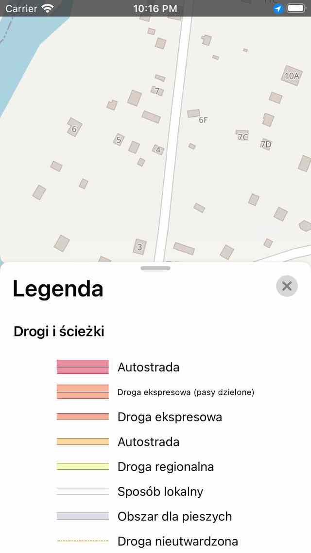 Mapa legendy Topo GPS