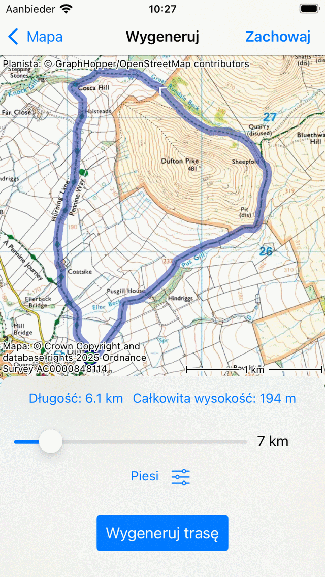 Generowanie tras Topo GPS
