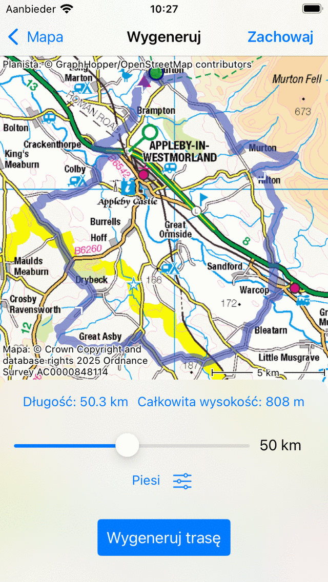 Generowanie tras Topo GPS