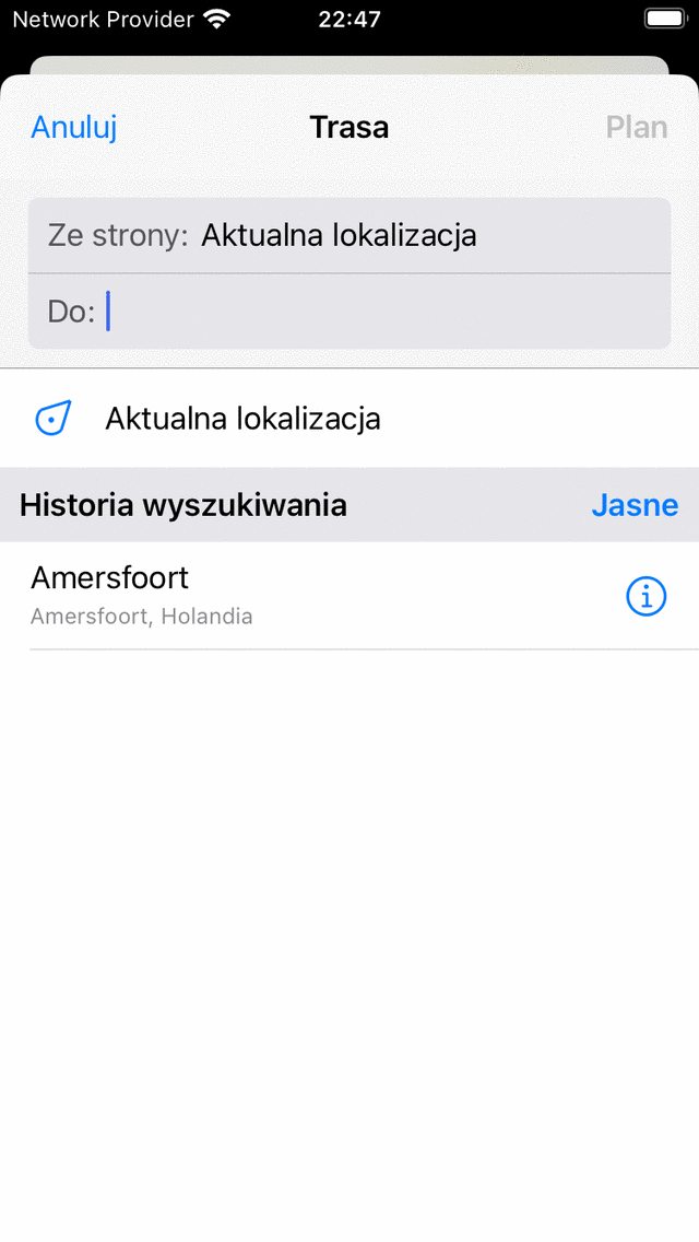 Planowanie trasy do lokalizacji Topo GPS