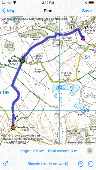 Scurtarea traseului Topo GPS