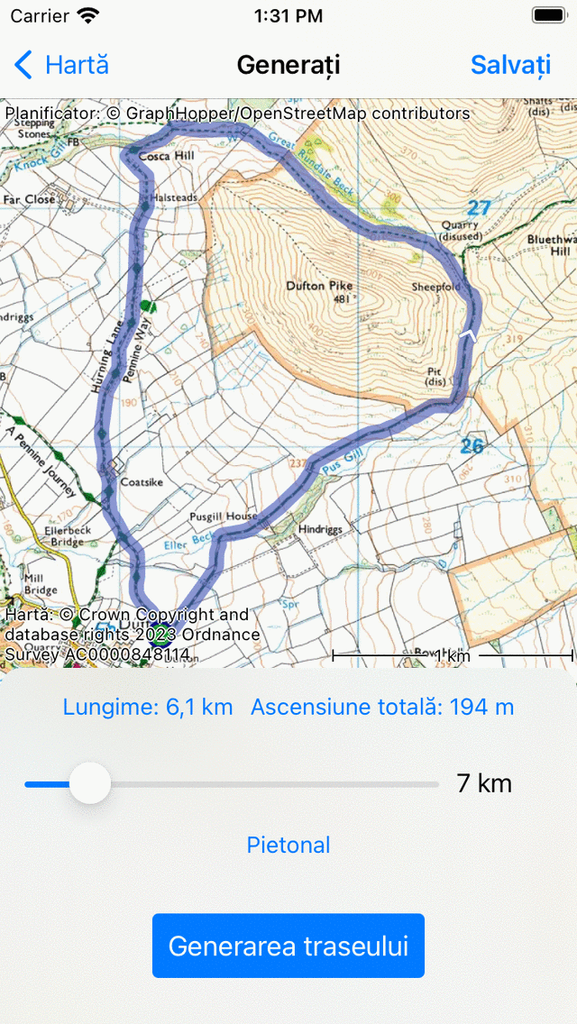 Generarea rutelor Topo GPS
