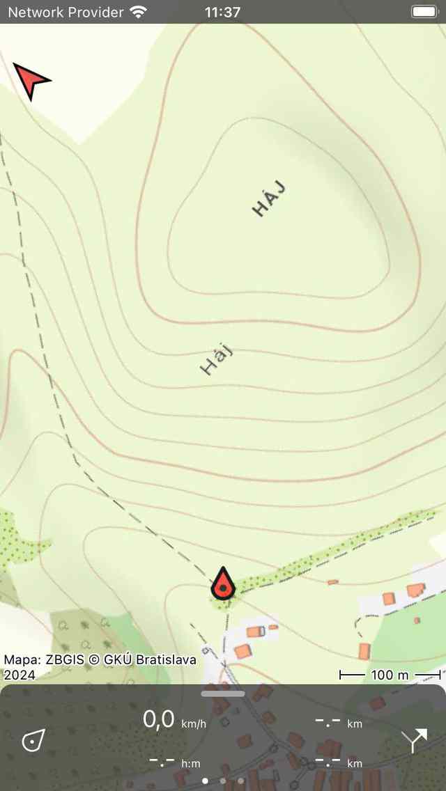 Otočená mapa Topo GPS