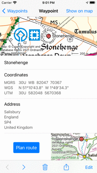 Zobrazené typy súradníc Topo GPS