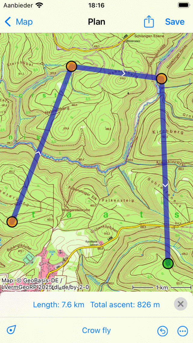 Hitri višinski profil Topo GPS