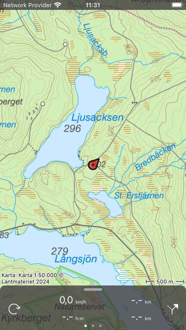 Centrerad karta Topo GPS