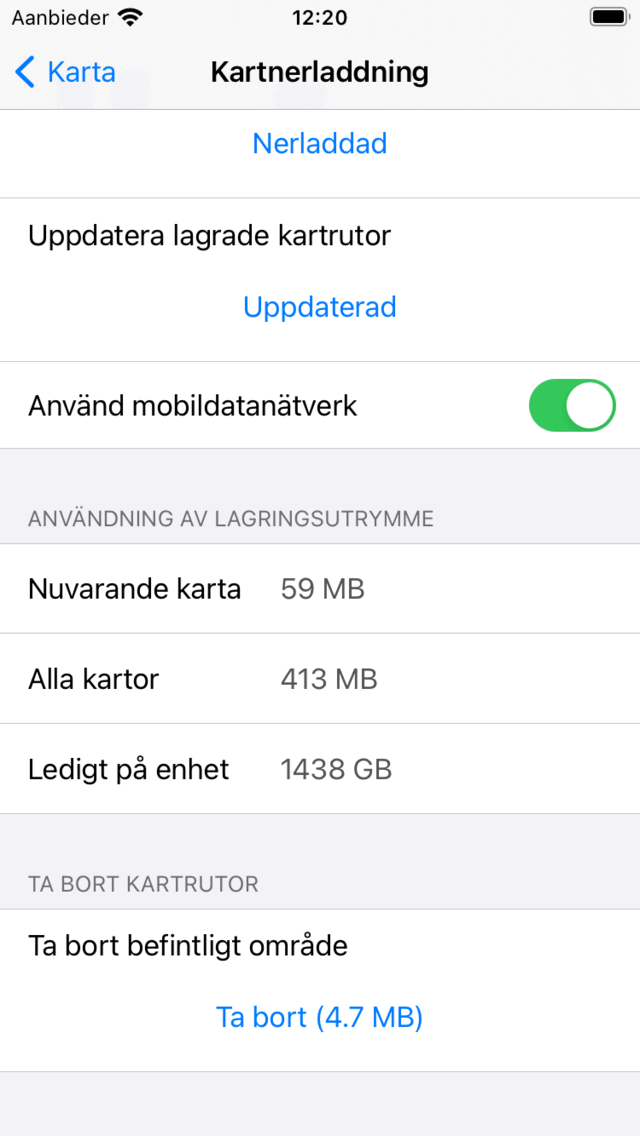 Göra karta offline tillgänglig Topo GPS