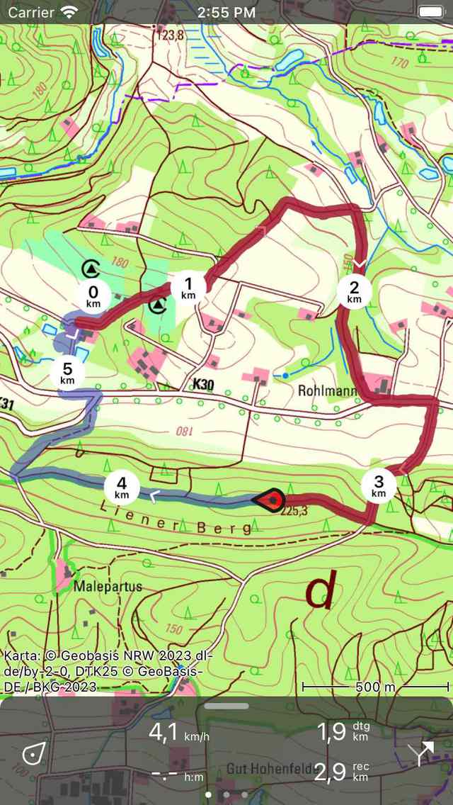 Pausa väginspelning Topo GPS
