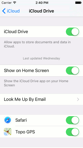 Routes and waypoints synchronize iCloud