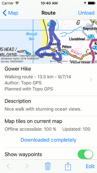 Route details Topo GPS