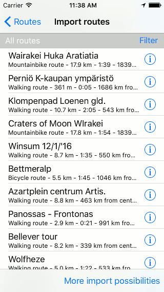 Importing routes Topo GPS