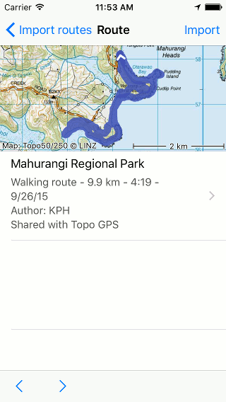 Importing routes Topo GPS