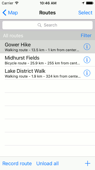 Route load Topo GPS
