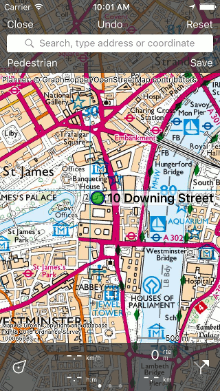 Route planner Topo GPS address.