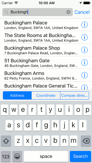 Route planner Topo GPS address.