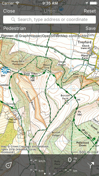 Route planner Topo GPS open
